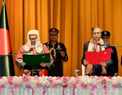 President administers oath to new Chief Justice Obaidul Hassan