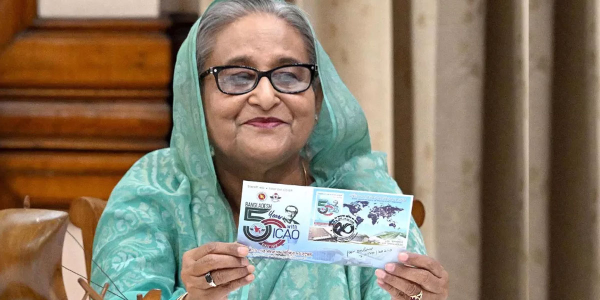PM releases postage stamps on Smart Bangladesh
