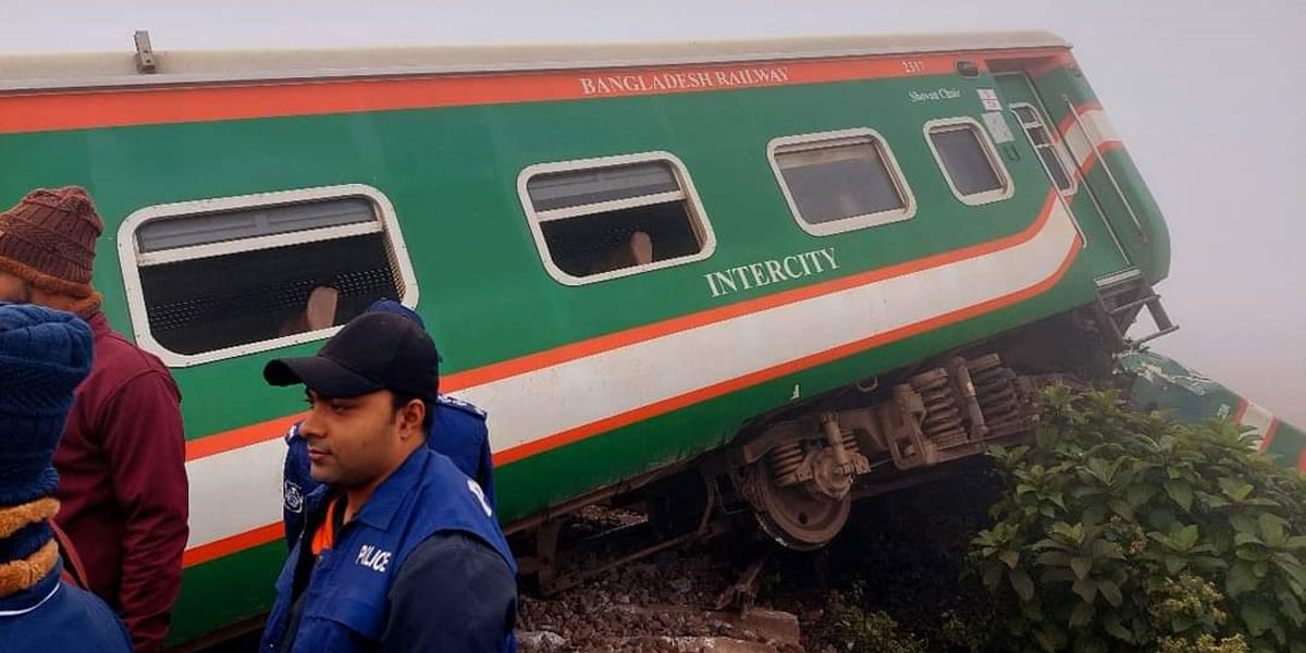 One dead, five injured as train derails in Gazipur