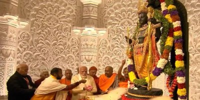 India PM inaugurates grand temple on razed mosque site