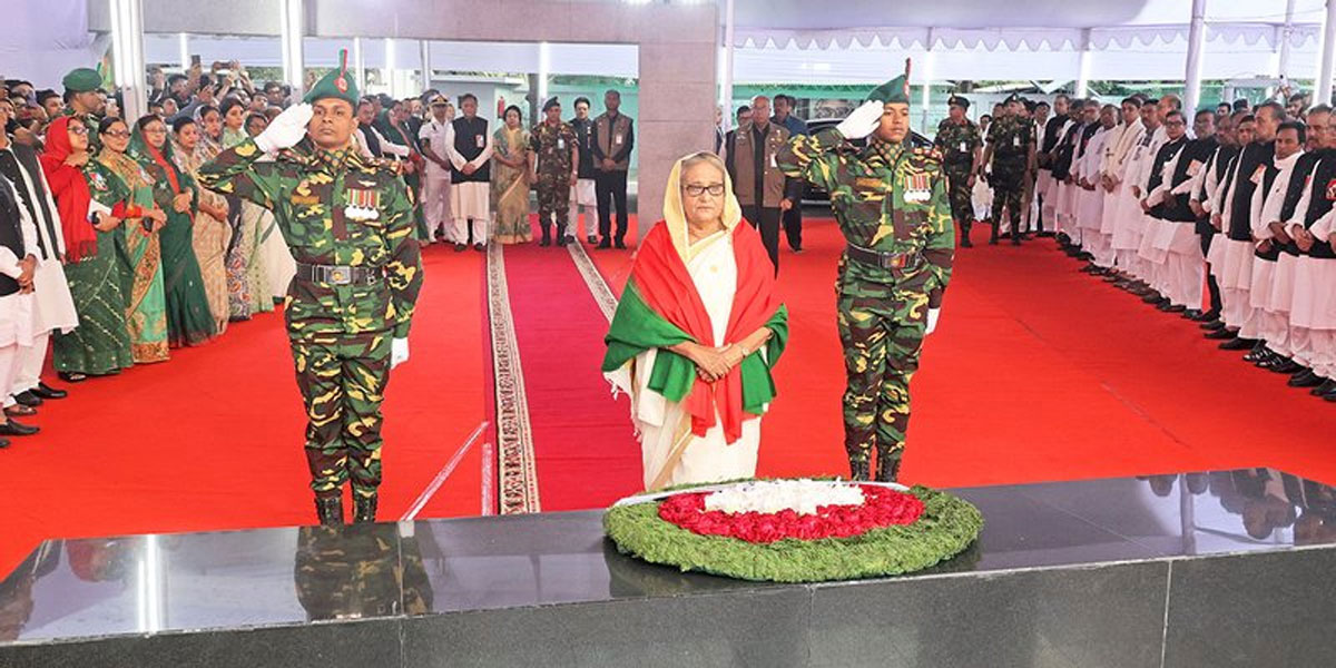 PM pays rich tributes to Bangabandhu on historic March 7
