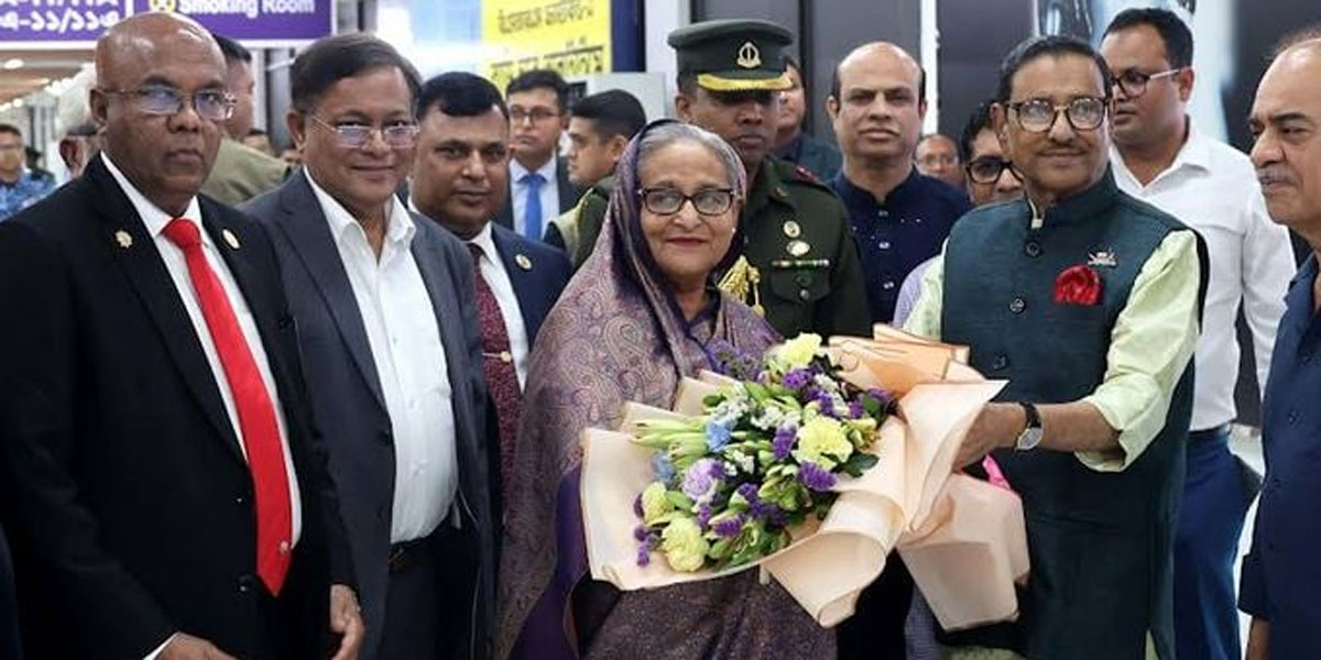 PM Hasina returns home after attending Modi's oath