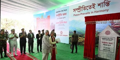 CA lays foundation stone of Sampriti Bhaban