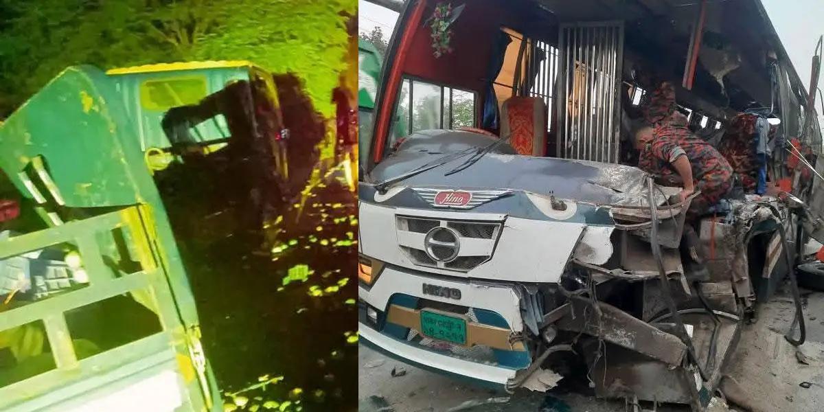 5 die as bus and truck crash in Dinajpur