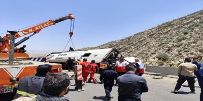 21 killed, 37 injured as bus overturns in Iran
