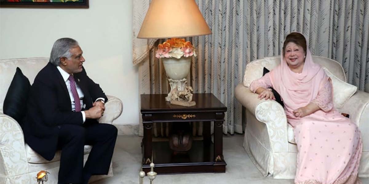 Pakistan Deputy PM Ishaq Dar meets Khaleda Zia