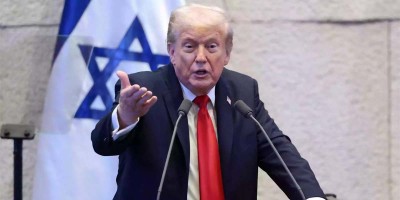 Trump’s Knesset speech briefly interrupted over Palestine
