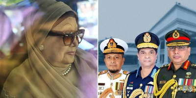 Chiefs of three military services visit Khaleda Zia at Evercare