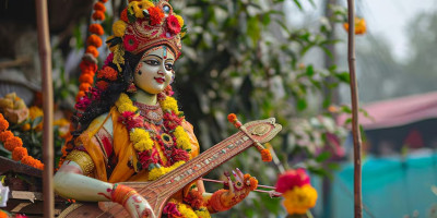 Saraswati Puja being celebrated