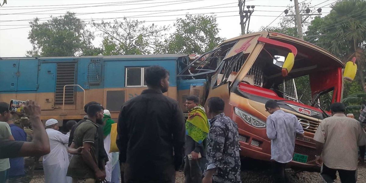 12 killed as train smashes bus on rail crossing in Comilla