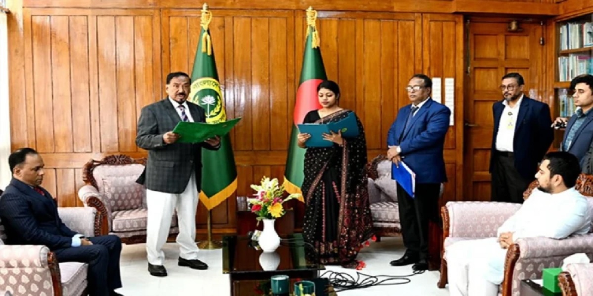 Nusrat Tabassum sworn in as MP from reserved women's seat