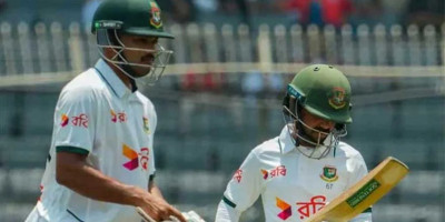 Shanto’s century takes Bangladesh to 301-4 against Pakistan