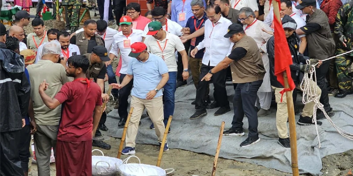 PM inaugurates re-excavation of his father's inaugurated canal in Trishal